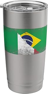 Italy & Brazil Flags - Italian Brazilian Stainless Steel Insulated Tumbler