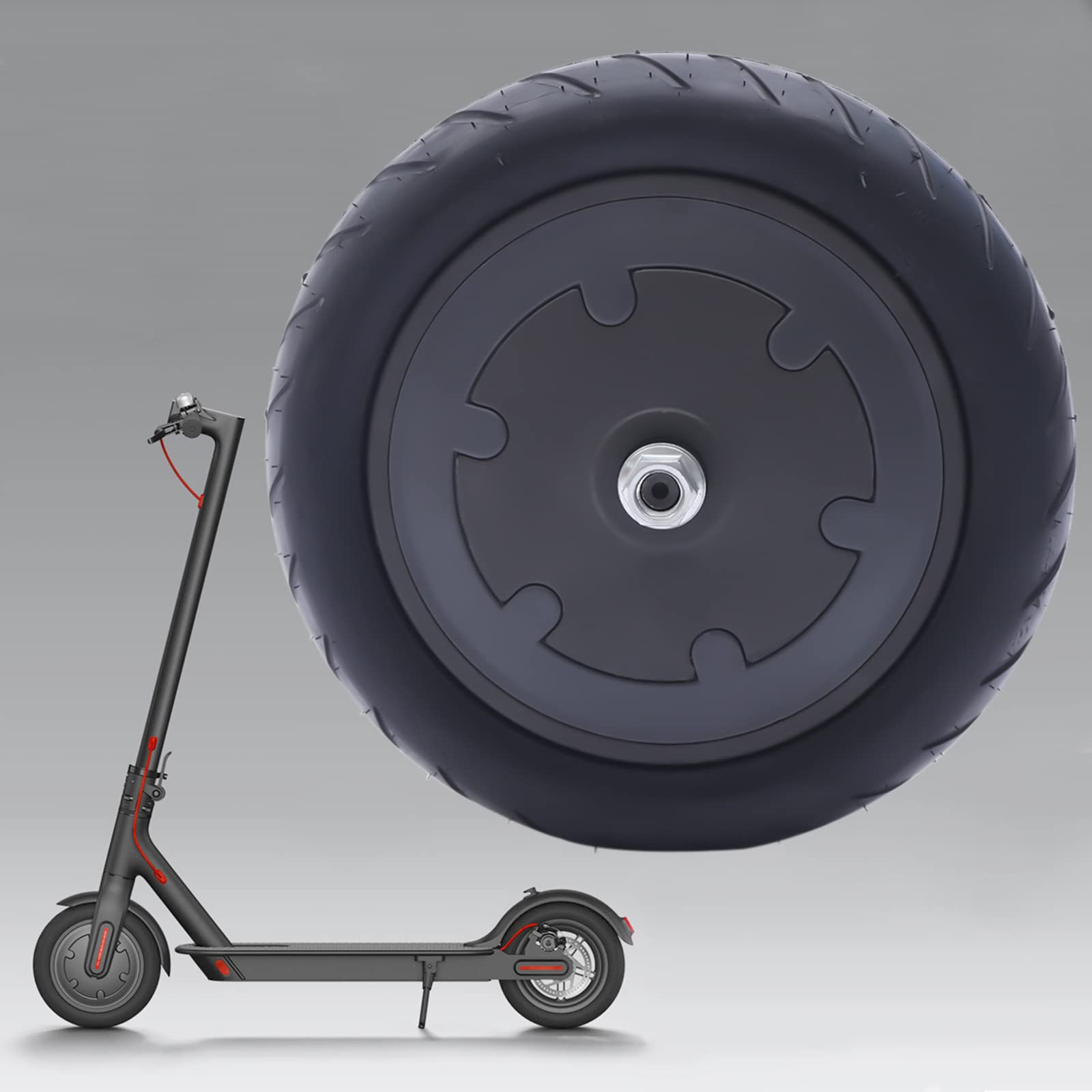Elektroroller Motor mit Vorderrad 36V 350W Kupferreifen Elektroroller Scooter Zubehör Ersatz von Vorderrad E-Scooter Motor Ersatz kompatibel mit Xiaomi M365 Pro 21 * 21 * 4.7cm