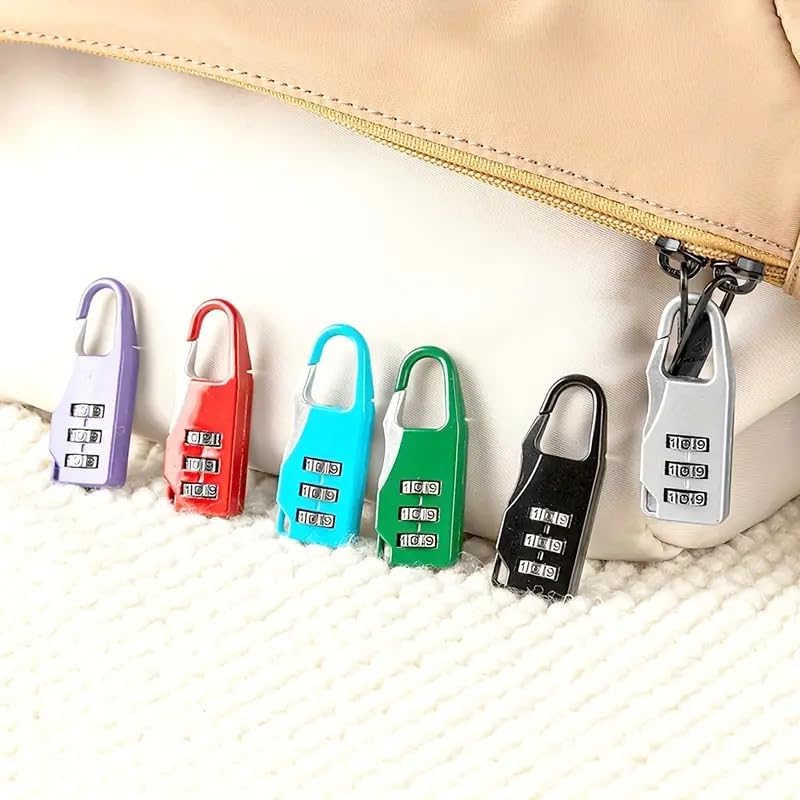 1PC Mini Combination Padlocks, Keyless No-Battery Travel Locks for Backpack, Pencil Case, Gym Locker, Black