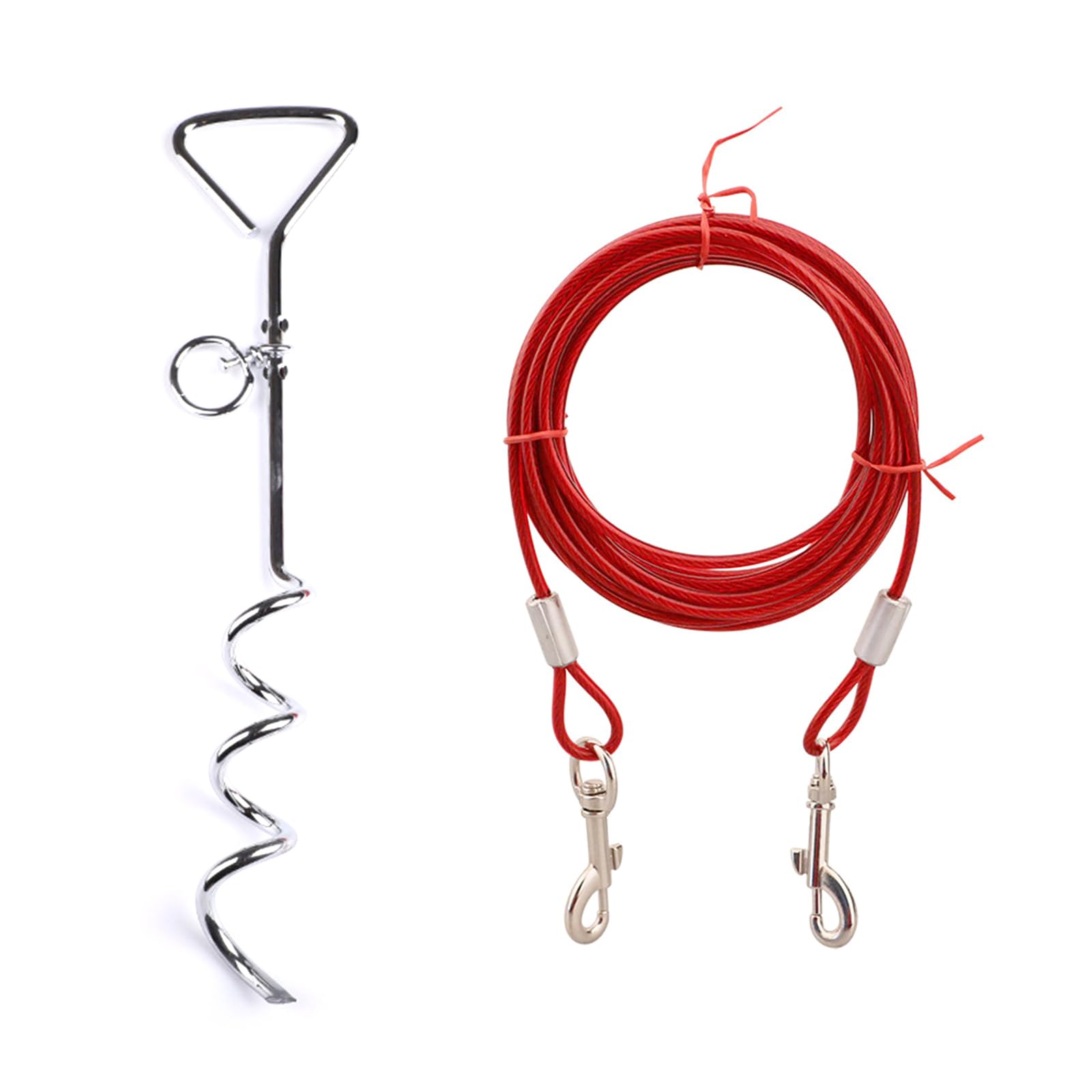 Dog Tether Pet Leash Best Dog Stake And Cable Dogs Stake Tie Out Cable Set  Steel