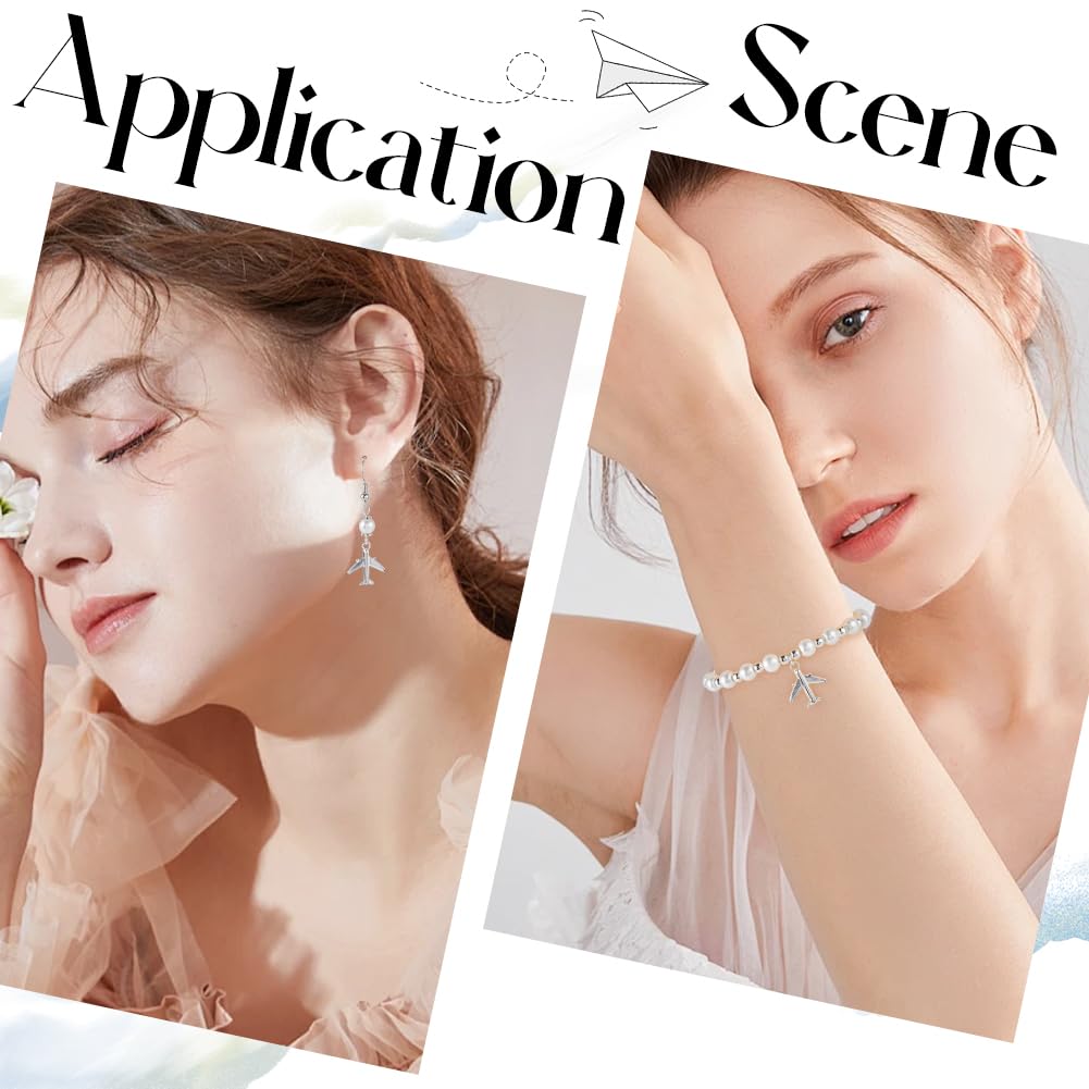 SUNNYCLUE 1 Boîte De 120 Breloques En Forme D'avion En Argent Vieilli