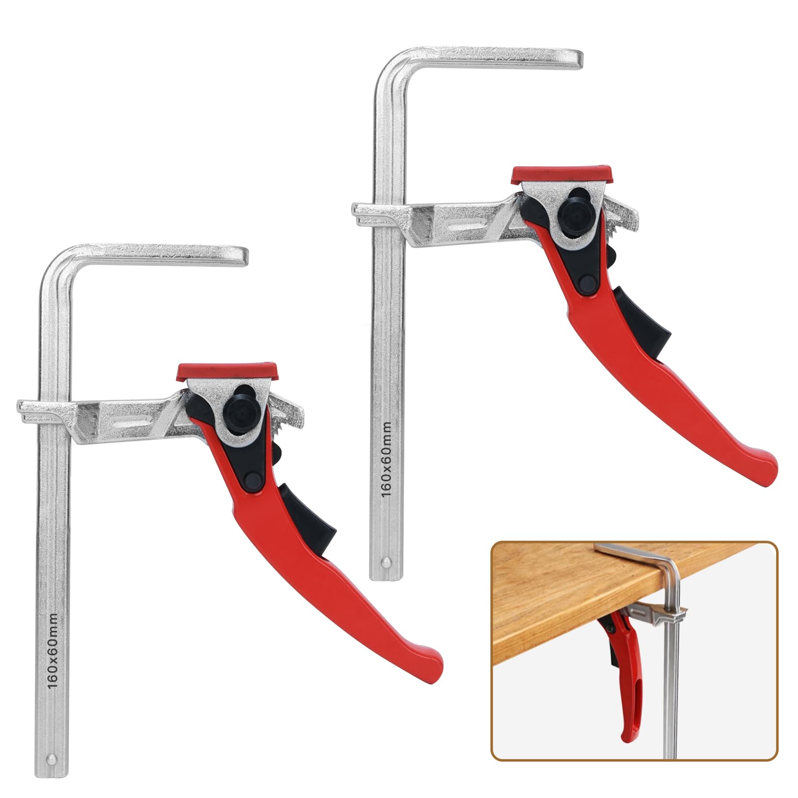Sargentos De Apriete De Dos Piezas, Abrazadera De Palanca De Acero Completo, Con Manivelas De Palanca, Para Afilar, Compatibles Con La Mesa Multifuncional De Una Sola Mano Sargentos Carpintero
