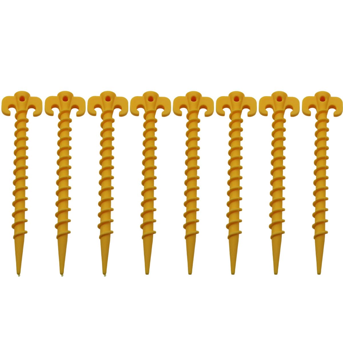 Voyoo 8PCS Plastic Tent Pegs, 20cm Heavy Duty Pegs Stakes for Camping, Outdoor Activities, Beach Awnings, Soft Soil and Sand Ground Use (Yellow)
