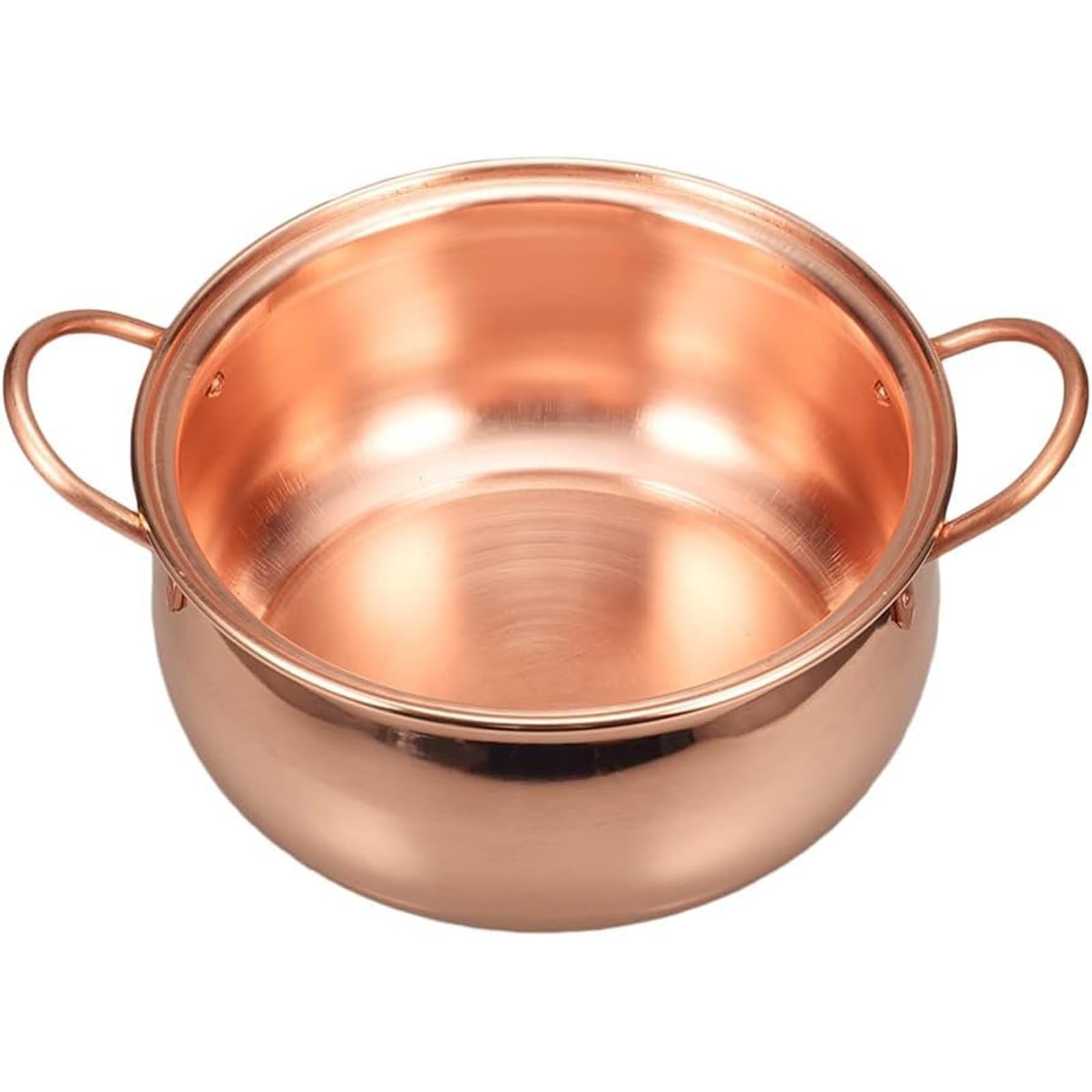 Kupfer-Suppentopf, tibetischer handgefertigter Kupfer-Schmortopf mit Deckel | Kupfer-Finish, inklusive Deckel for Induktionsherde, Restaurant, Camping, Party, Picknick(28cm)