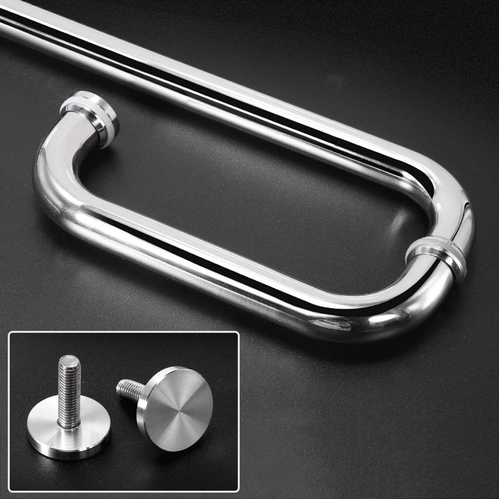 Replacement Shower Door Handles Sets Stainless Steel - Glass Door-Knobs Push and Pull Handle Hardware Parts for Sliding Shower Enclosure Kitchen Bathroom, Polish (Size : 225mm+425mm)