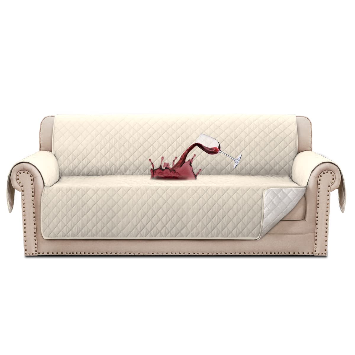 KPPKOU 2024 New 100% Waterproof Sofa Covers Couch Cover for 3 Cushion Couch Non-Slip Sofa Slipcover Furniture Protector for Pets, Kids,Dog (XL Sofa,