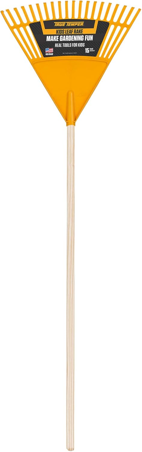 True Temper KLRO True Temper Kids’ Poly Leaf Rake, 18-Inch