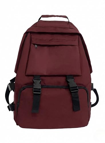 Glowic Spacious Backpack with Compartments for 15-Inch Laptop, Books, Headphones, Phone, Wallet, and Water Bottle – Ideal for Daily Use (Maroon)