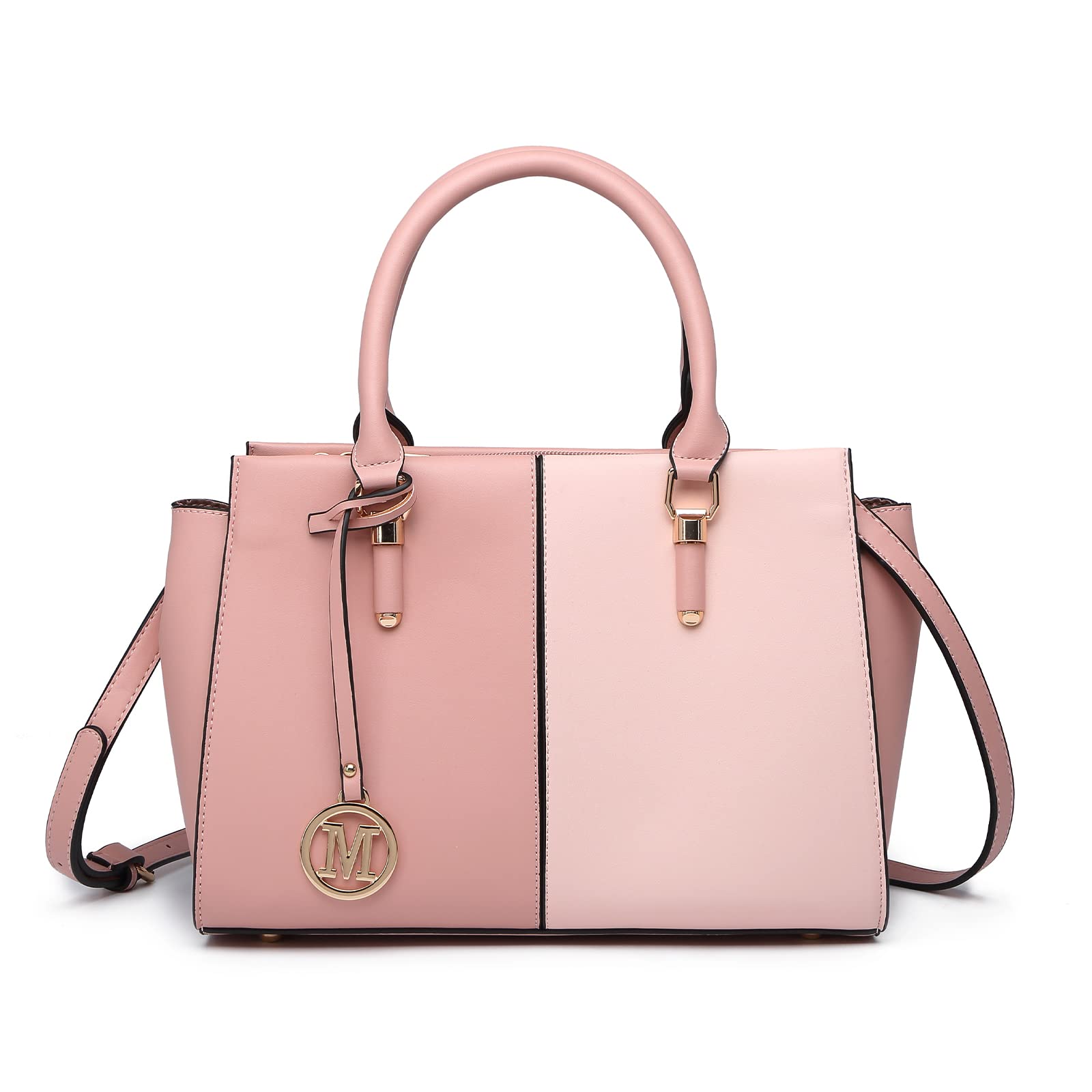 Miss LuluHandbags for Women Look V-Shape Shoulder Handbag Lightweight Medium Tote Bag PU Leather