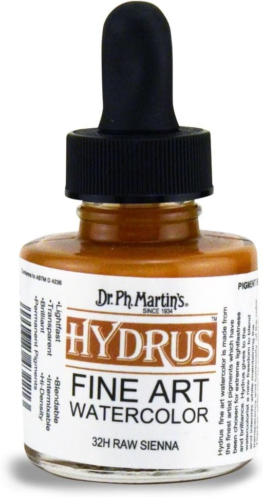 Dr. Ph. Martin'sDr. Ph. Martins Hydrus Fine Art Watercolor, 1.0 Oz, Raw Sienna (32 H)
