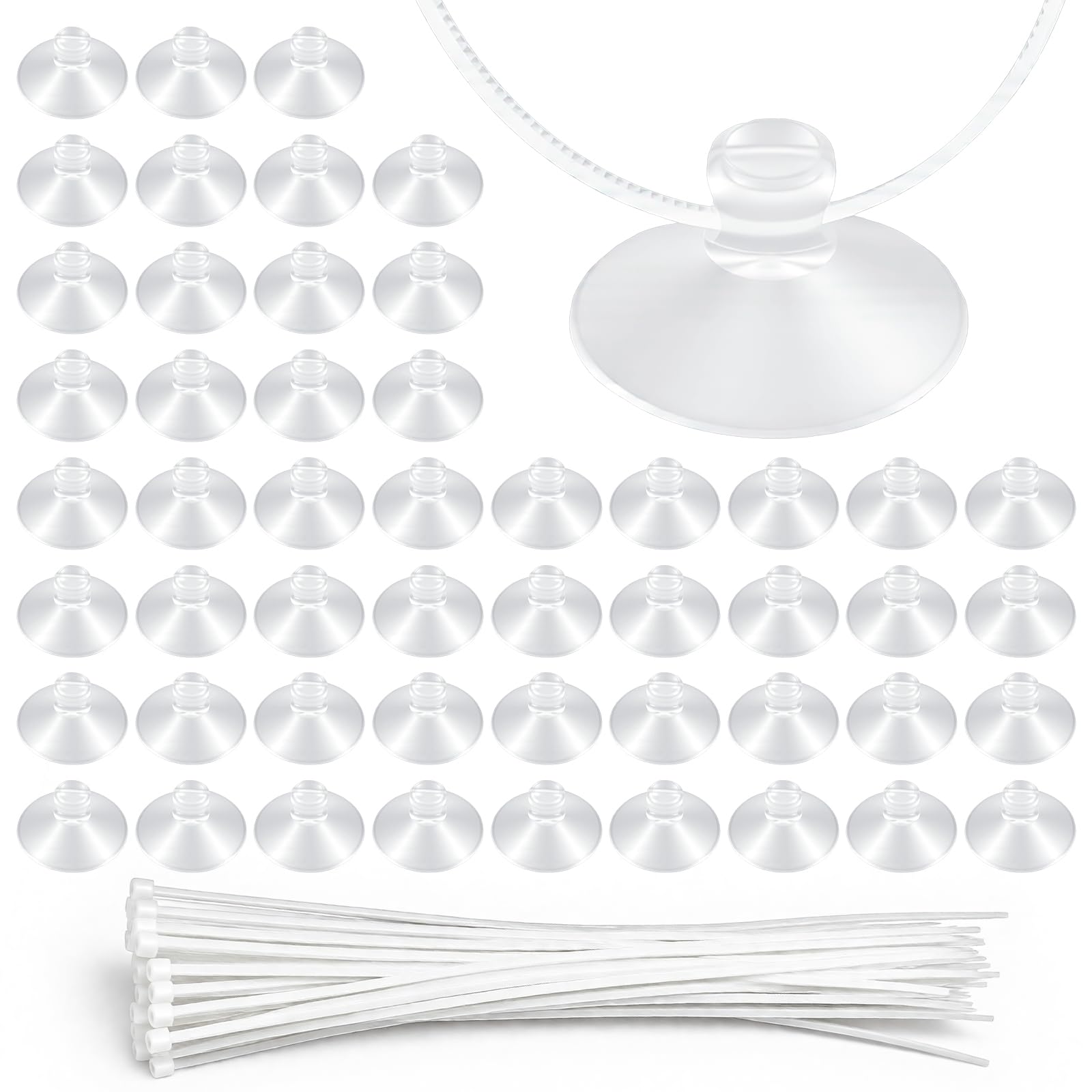guduling 50 PCS Suction Cups for Aquarium,25mm Fish Tank Suction Cups,Aquarium Suctions Cup Clips and 50 PCS Adjustable for Air Tubes, Moss, Fish and Shrimp Nests, Plants