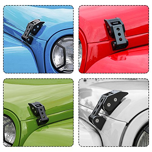 Rt-Tcz Black Stainless Steel Latch Locking Hood Catch Kit For 2007-2018 Jeep Wrangler Jk Jku #TOP3