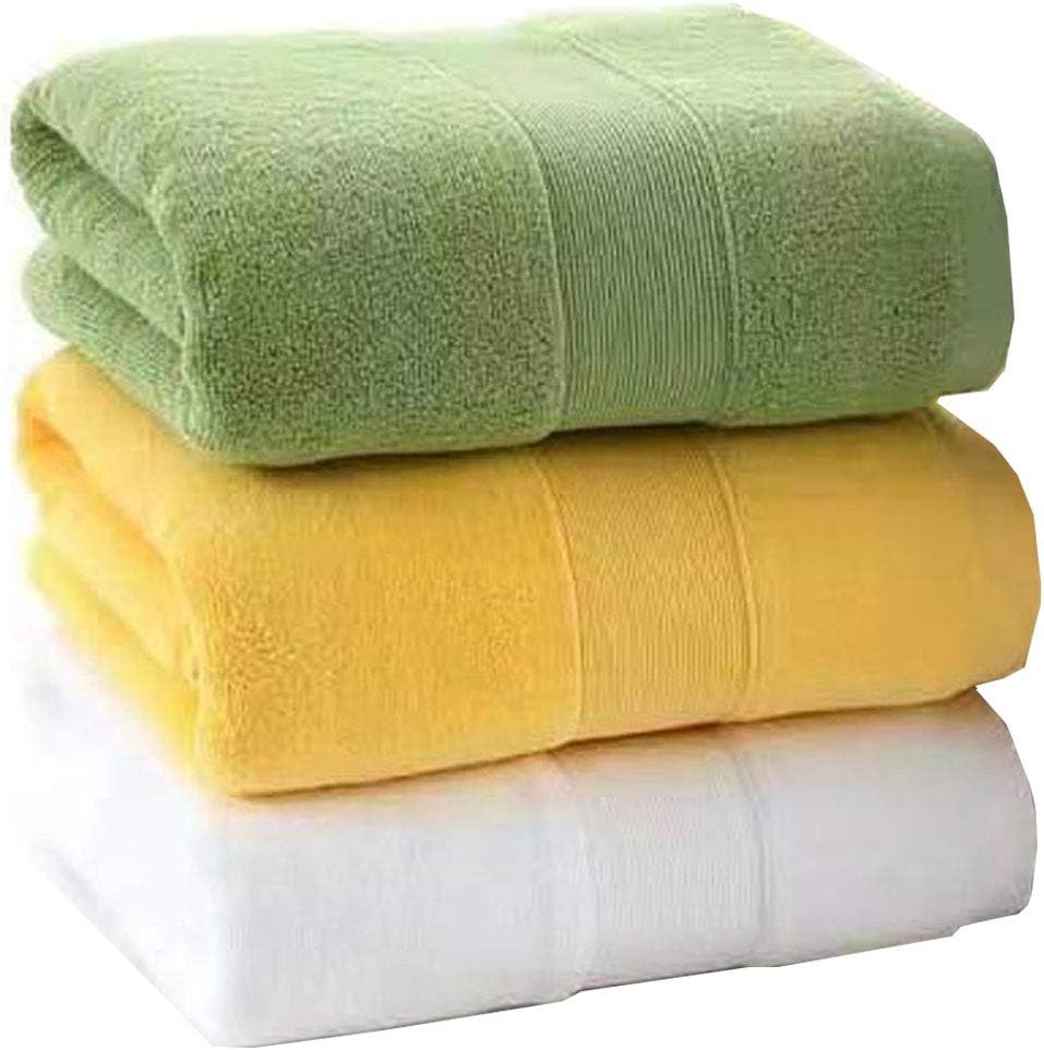 Bathroom Hand Towels, 100% Cotton Thick Face Towel Set, Super Soft and Absorbent for Home,Hotel & Spa Quality Bath Hand Towels(3 Pack ,13 x 29 Inch) (Yellow White Green)