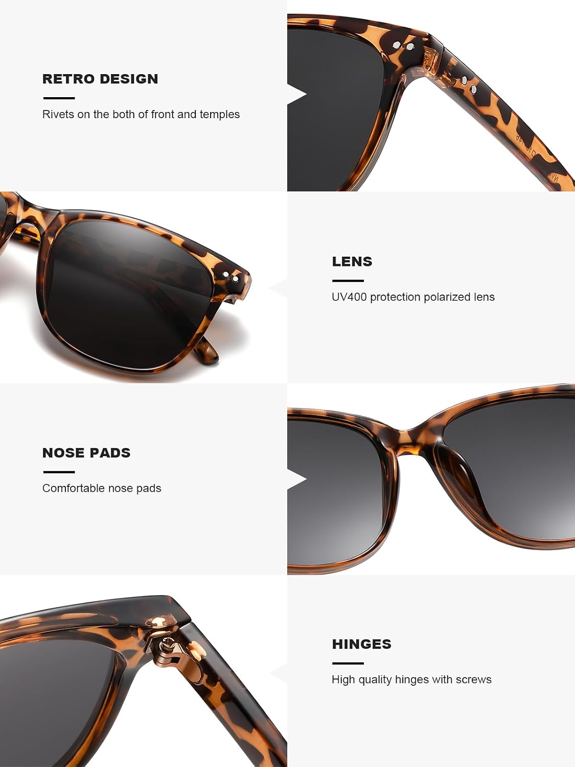 Wzerry 3 Pack Polarized Sunglasses for Women - Trendy Glasses Big Frame Style Lightweight with UV400 Protection Lens