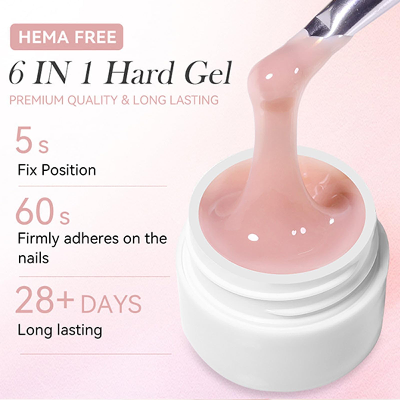 Builder Gel per unghie, 6 colori, gel per unghie in gel rosa, set di extension per unghie, modellage, base di rinforzo, smalto per unghie fai da te