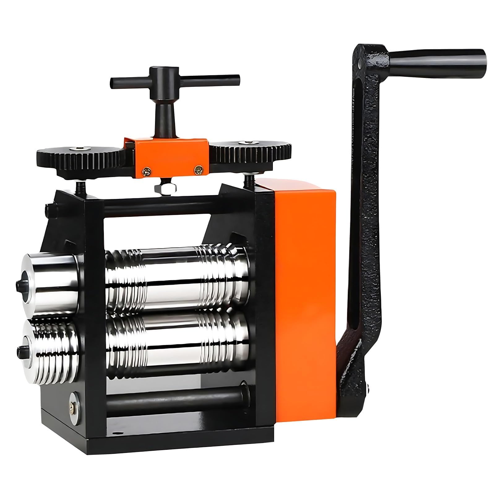ZHJOPP Rolling Mill for Jewelry 40mm,Manual Combination Rolling Mill Machine with Hand Crank – For Metal Stretching, Wire Rolling