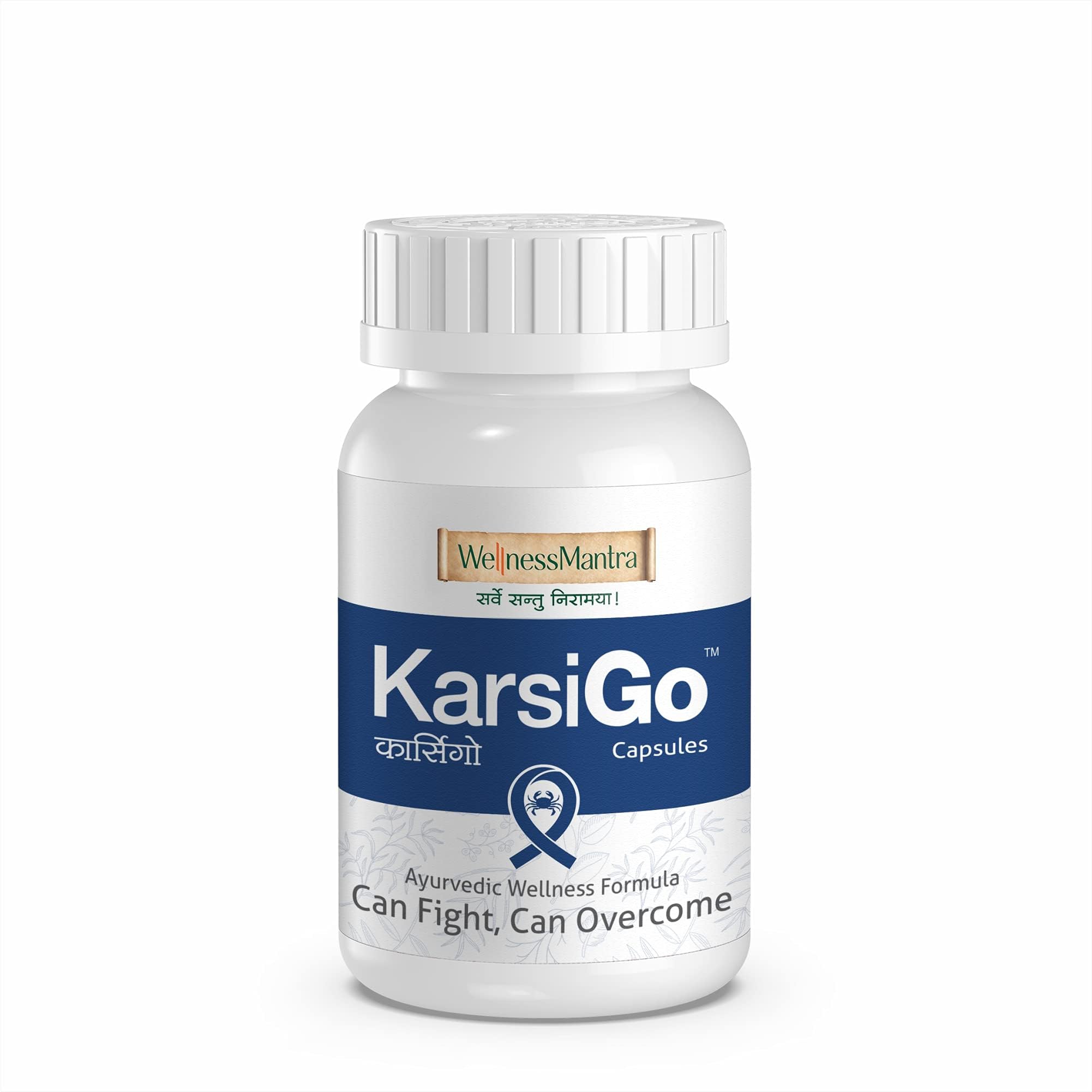 Wellness Mantra KarsiGo Ayurvedic Capsules | Holistic Cancer Care |Haridra, Suvarna vasant malati, Heerak Bhasma, Kanchanar and 13 antineoplastic herbo-minerals | 60 Capsules (Pack of 1)