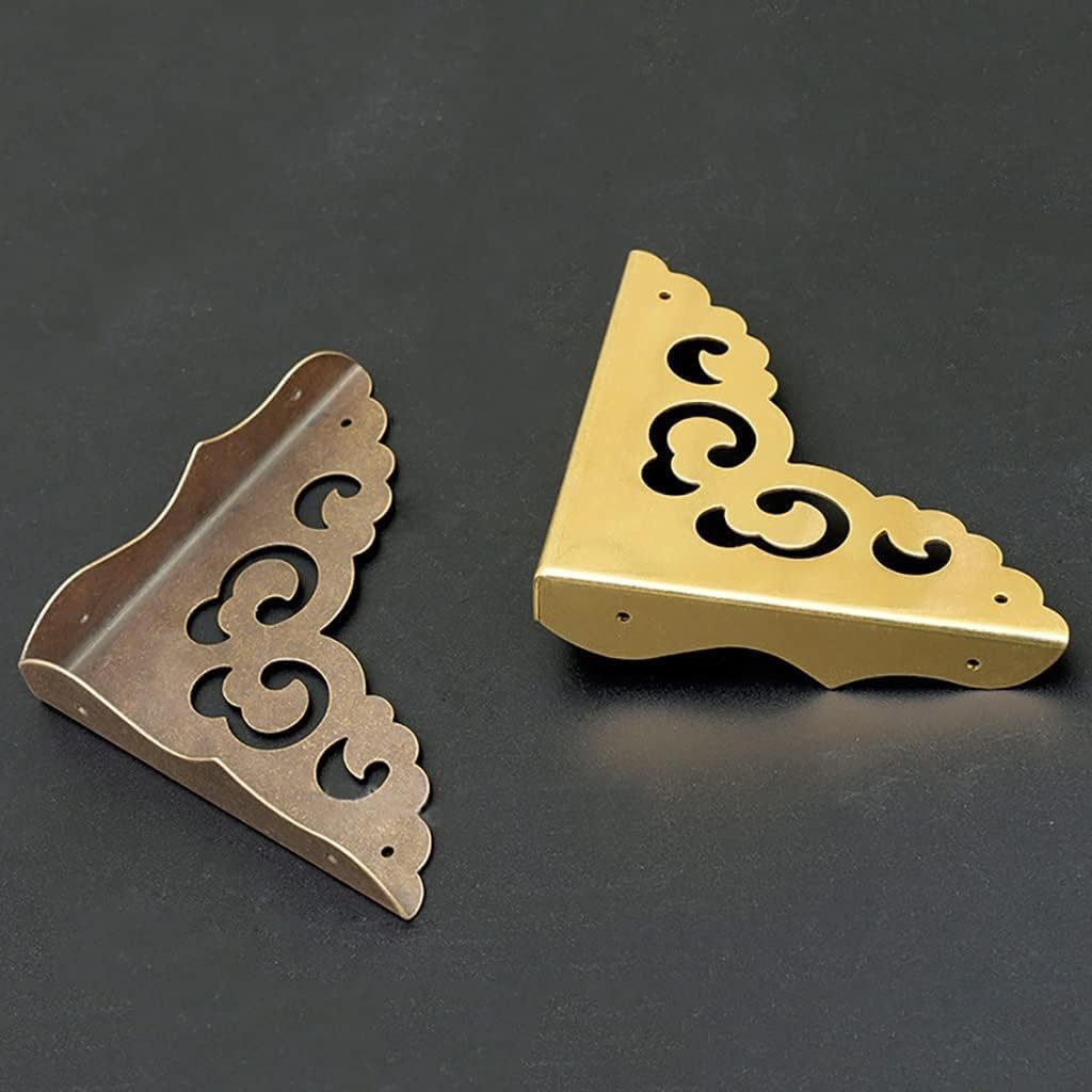 家具エッジプロテクターコーナーテーブルコーナー、アンティーク真鍮、ジュエリーチェスト木箱コーナープロテクター、金属テーブルコーナープ