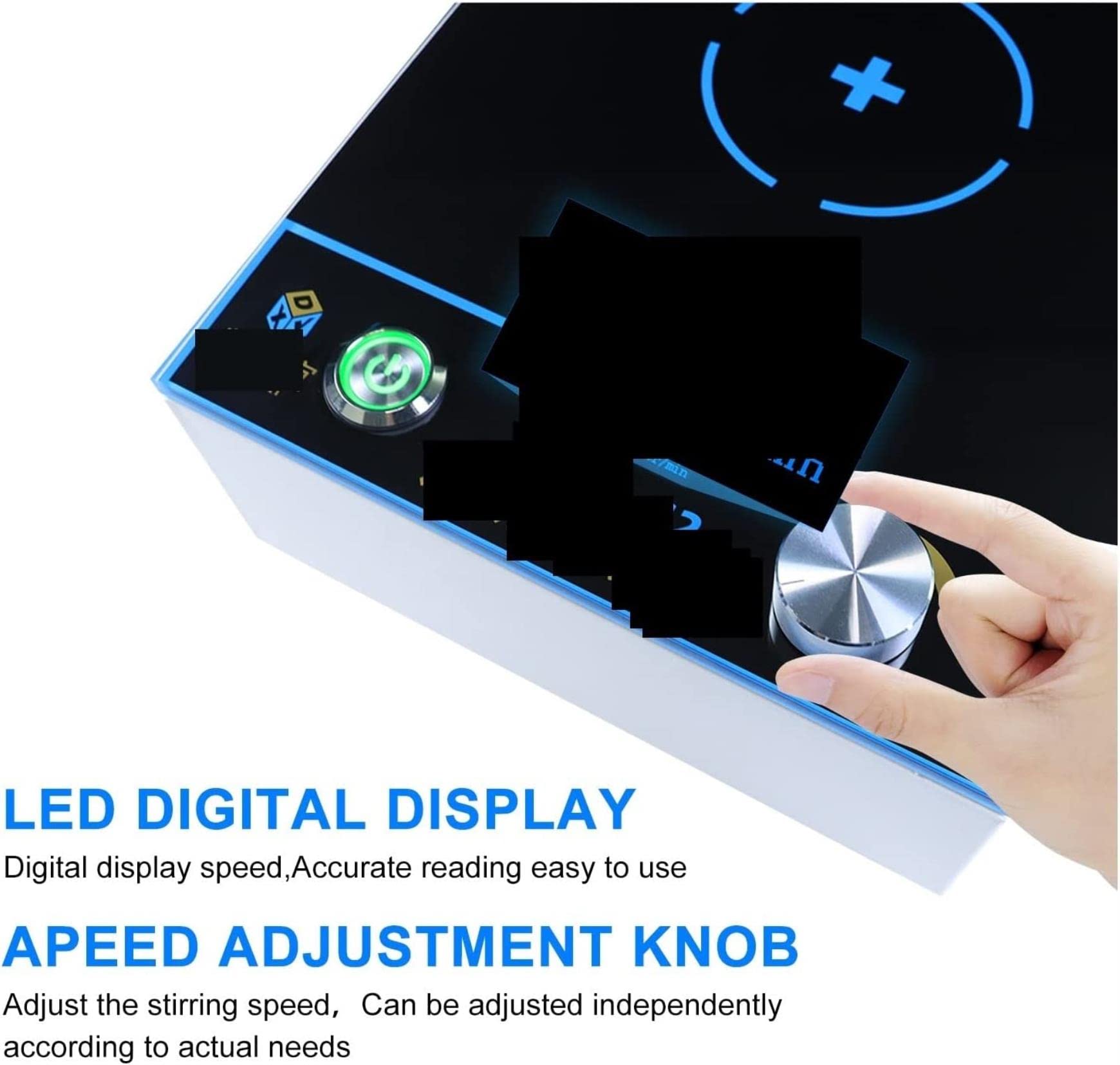 1800rpm/2000rpm Display Digitale agitatore Magnetico Piastra di Vetro Regolabile agitatore Magnetico