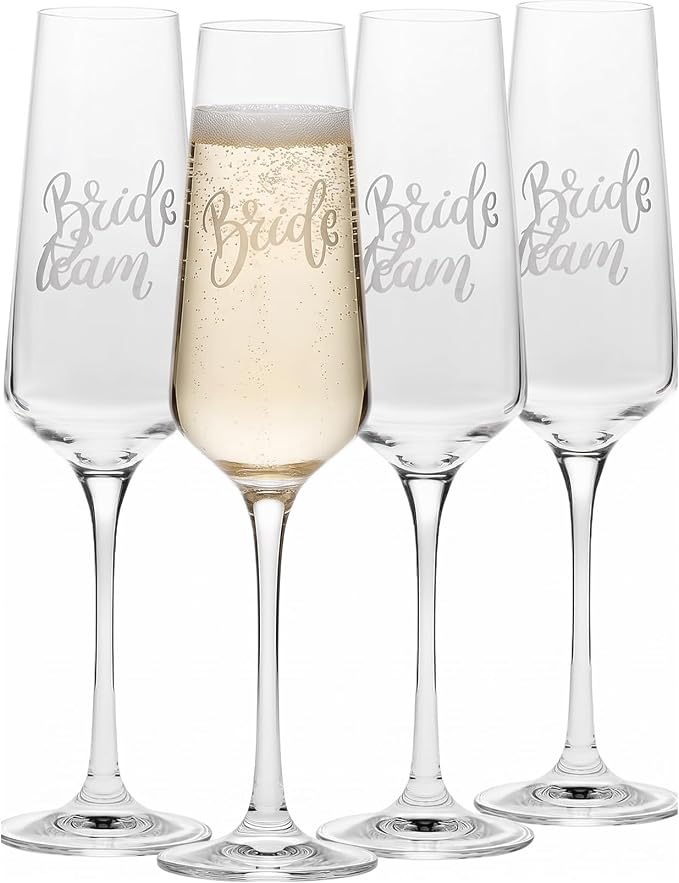 Krosno Copas Champagne Bride Team, Juego de 4, 180 ml