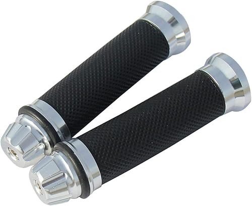 MotorToGo Empuñaduras de mano para manillar de motocicleta CNC plateado de 78 pulgadas compatible con Honda Goldwing 1100 GL1100I Interstate 1982