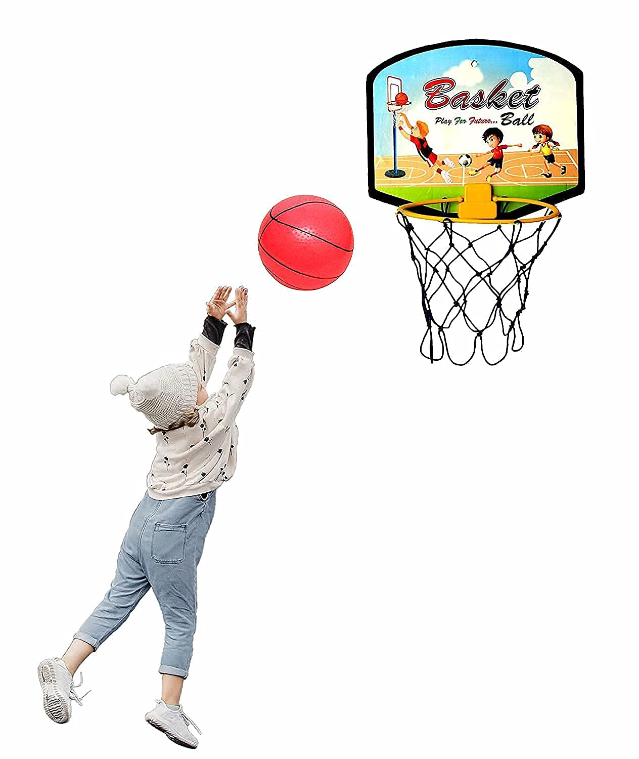 AASA Basketball Hoop with Ball for Playing Indoor/Outdoor Basketball Game for Kids and Adults Multicolor (B094JRGC2S) Amazon Price History, Amazon Price Tracker
