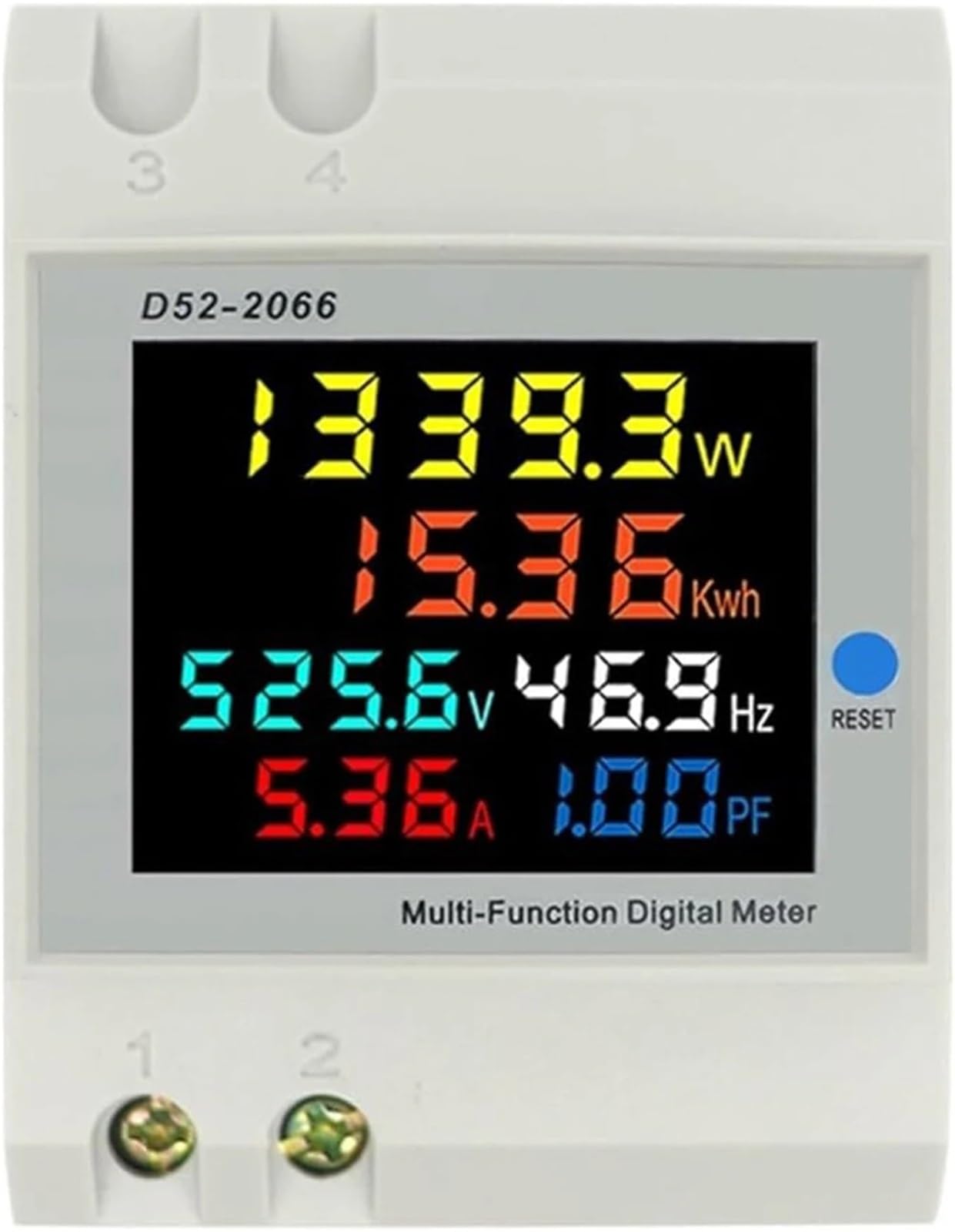 Compteur d'énergie monophasé sur rail DIN, moniteur de consommation d'électricité, voltmètre, ampèremètre, wattmètre, fréquence, AC 40-300 V, 100 A(250-450V External CT)