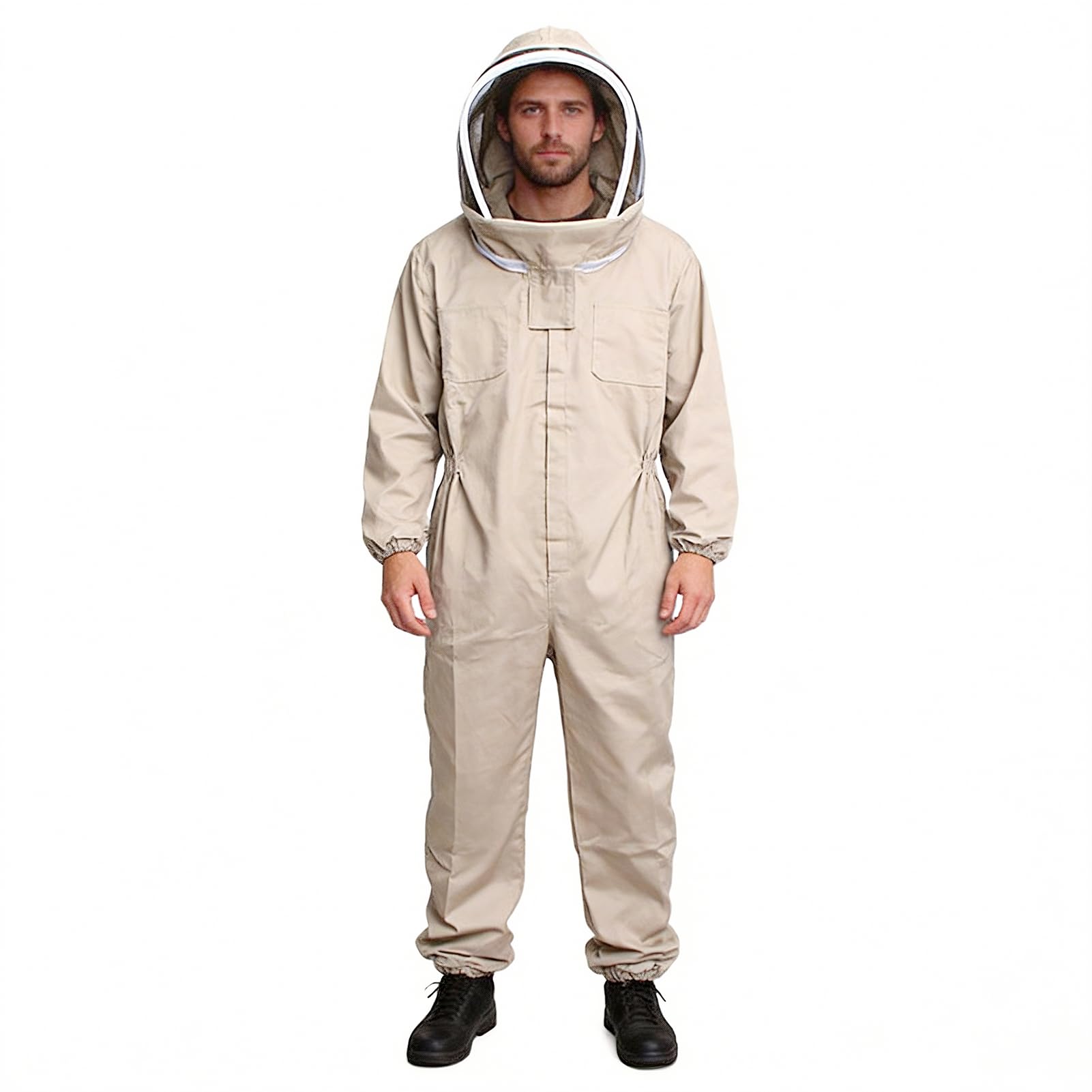 Imkerkleidung Imkerausrüstung Imkerschutzkleidung Imker Isolationskleidung Bienenanzug Imker Outfit mit Abnehmbarer und atmungsaktiver Kapuze Gummibandärmeln (RAUMANZUG XXL)