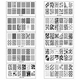 Bundle Monster 10pc Extra Large Full Nail Art Retangular Shape XL Stamping Plates, Set 1: 1-10
