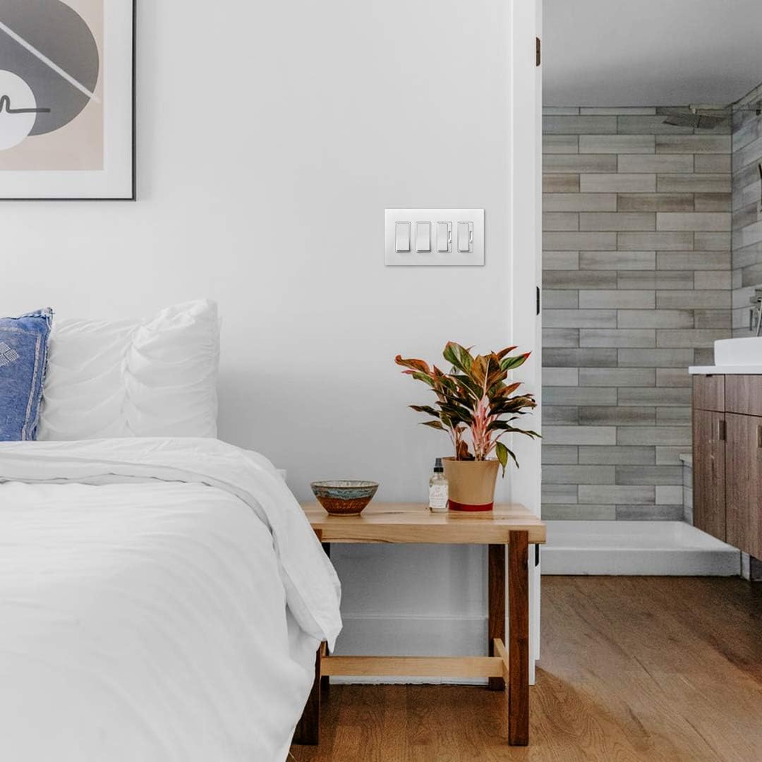 Legrand radiant 15 Amp Rocker Wall Switch, Decorator Light Switches, White, 3-Way, TM873WCC10 - Multi Switch Plates - 