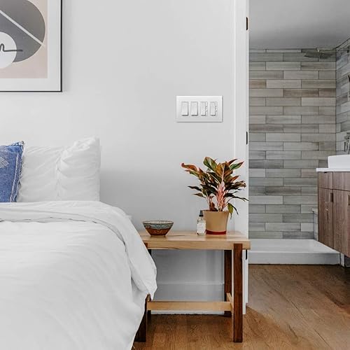 Miniatura 3 de Legrand - Pass &amp; Seymour - Interruptor de luz radiante de 4 vías, interruptor de luz de pared de 15 amperios con interruptor basculante, interruptor