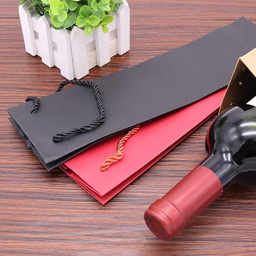 Miniatura 9 de HRX Package Bolsas de regalo de papel kraft grueso para 1 botella, 12 bolsas de regalo de vino de papel resistente con asas para Navidad, fiestas,