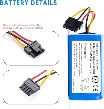3400mAh Replacement Battery for Eufy L60 L50 L60 Hybrid L50 SES, for Eufy L60 SES, for Eufy L60 Hybrid SES Robot Vacuum Cleaners with Tools 14.4V 48.96Wh