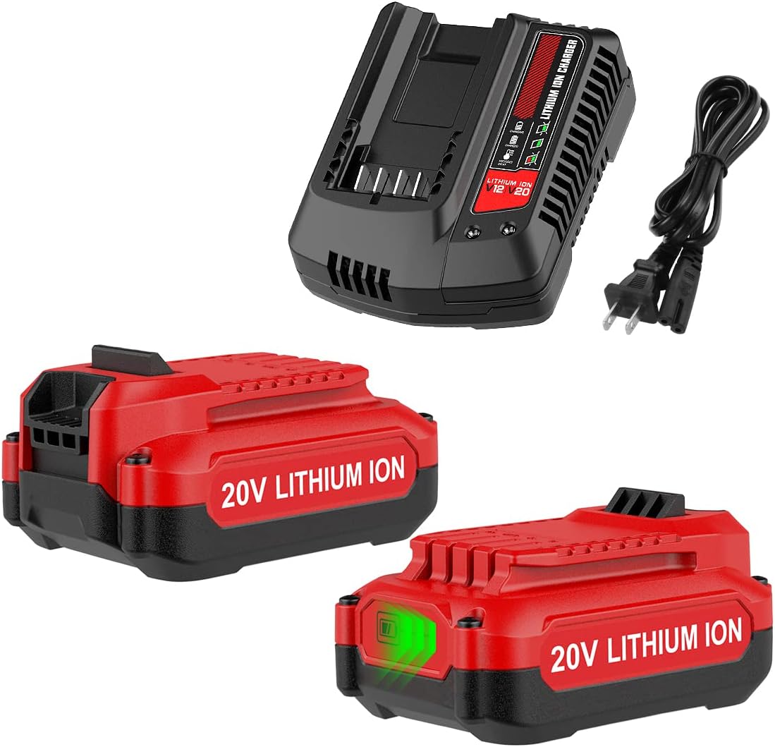 Energup 2Pack 20V 3.5Ah Replacement V20 Craftsman 20V Lithium Battery and Cha...