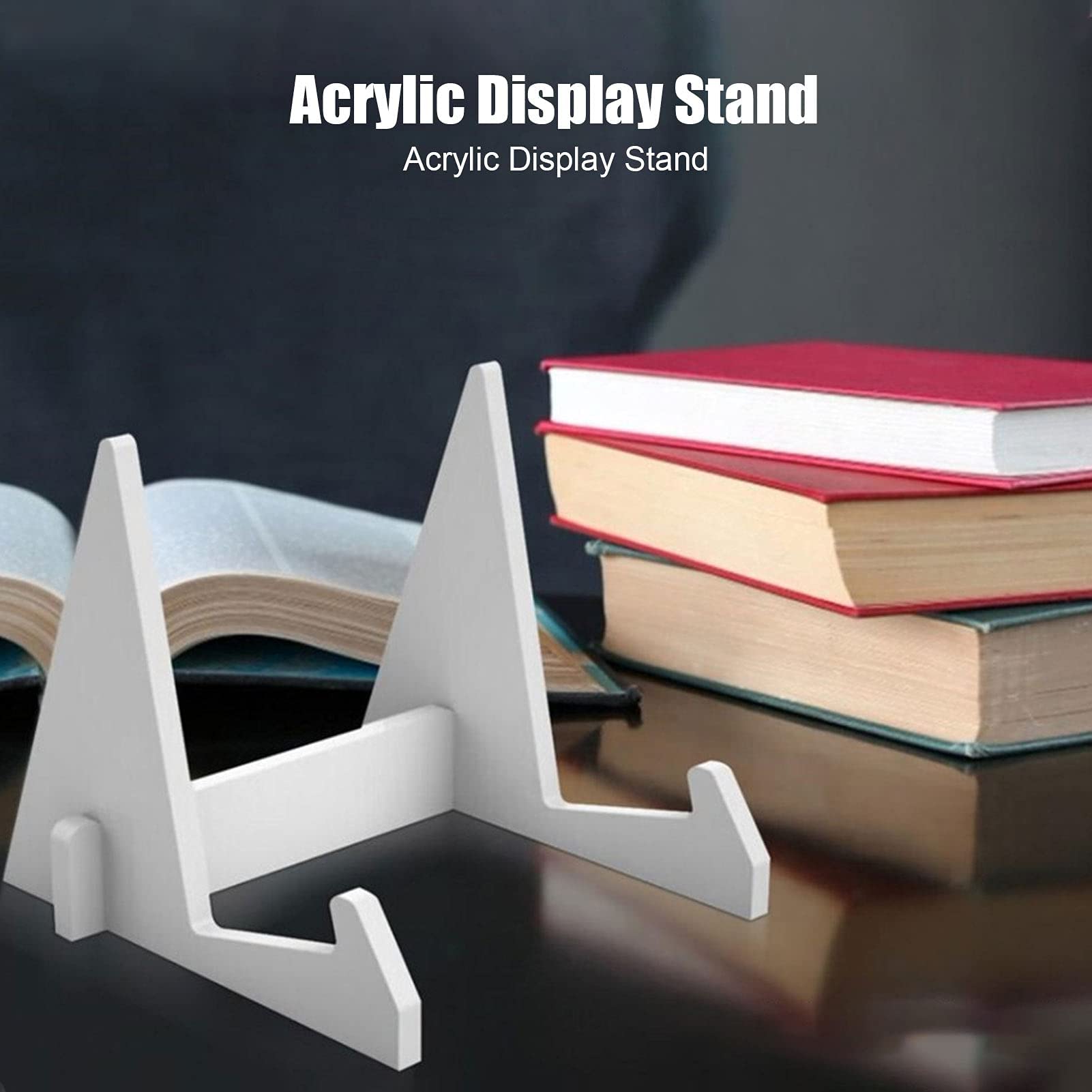 Supporto per Libri in Acrilico, Espositore per Portapiatti Display per Libri Cavalletto Hoder per la Visualizzazione di Tablet, Giornali, Riviste, Quaderni(Bianco)