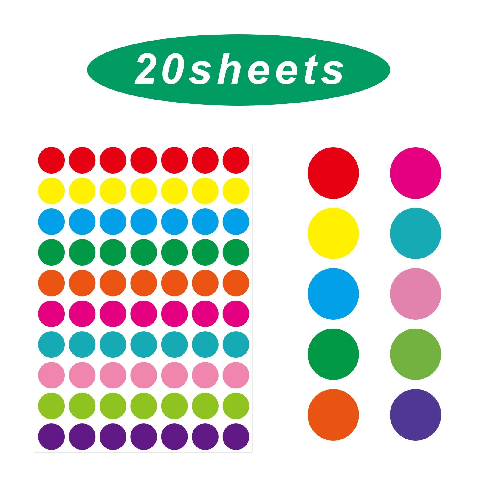 Adhesive Dot Labels For Marking Round Dot Stickers 2400 PCS - 1/2 Inch ...