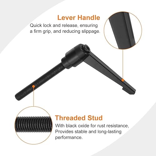 Miniatura 30 de uxcell 3 perillas ajustables M8 x 3.150 in, mango de rosca macho, botón de trinquete de liberación rápida, perno giratorio para maquinaria de torno