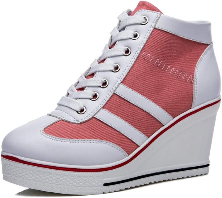 Red Wedge Sneakers
