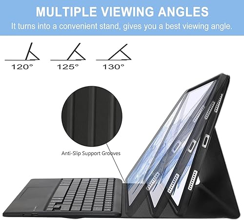 Miniatura 5 de Funda para teclado Samsung Galaxy Tab S8 PlusS7 FES7 Plus de 12.4 pulgadas, trackpad inteligente, retroiluminación de 7 colores, teclado Bluetooth