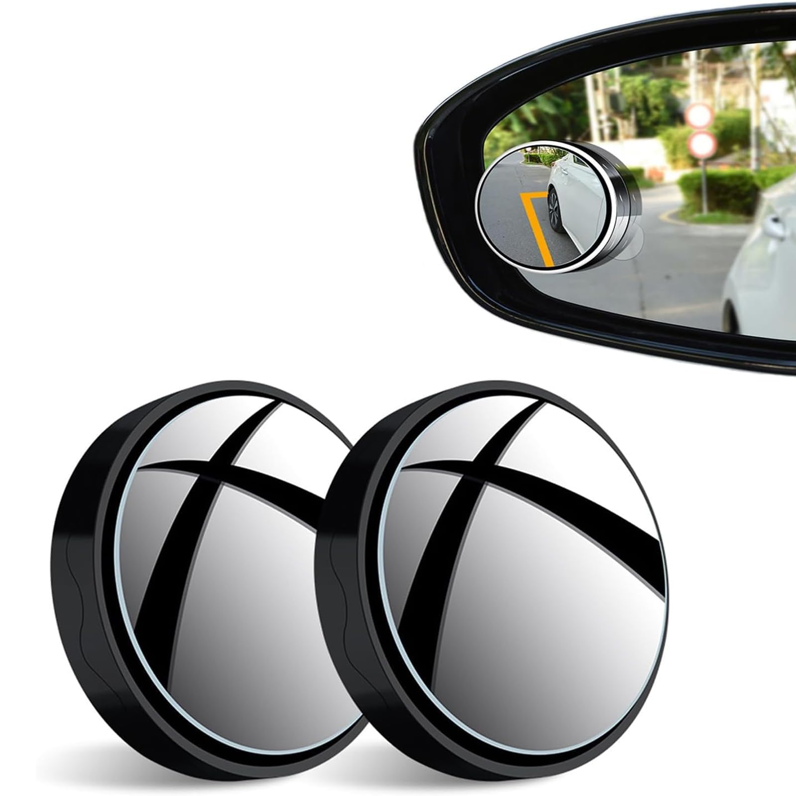 ONEMAJI 2 Pcs Blind Spot Mirror for Car for Citroen C4 Elektro ab 2021A, Rear View Auxiliary Mirror Wide Angle Convex Mirror Adjustabe Angle Car Accessories,Black