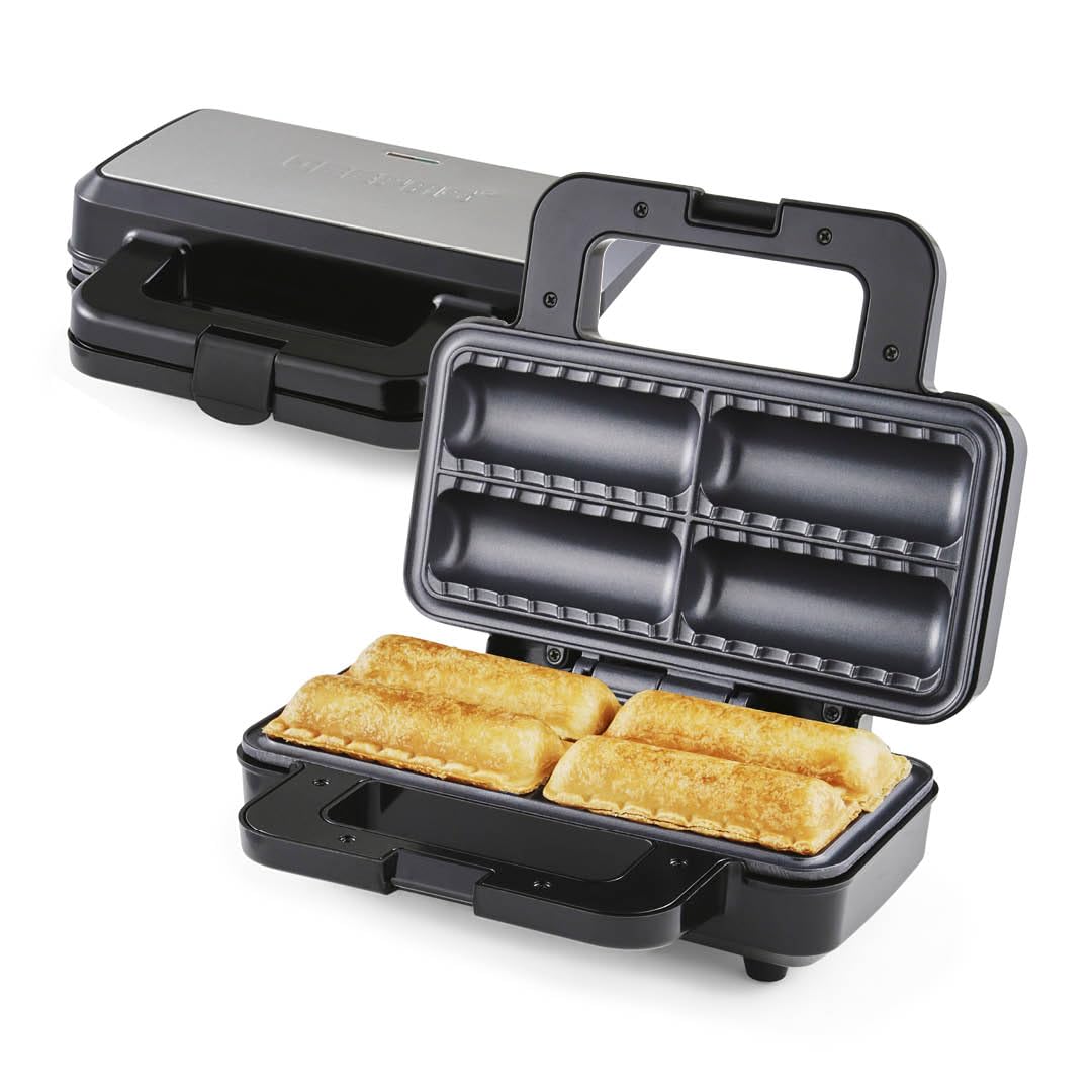 B&Q -  Sausage Roll Maker With Non-Stick Coated Plates Cool Touch Handle Over Heat Protection Safety Lock