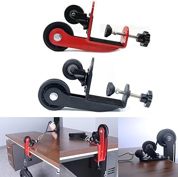 Armwrestling Pulley System Desktop Trainer For Forearm Wrist Strength Training With Pin Steel Nylon Quiet Low Noise Home Gym Exercise Equipment 290x170mm(Red)