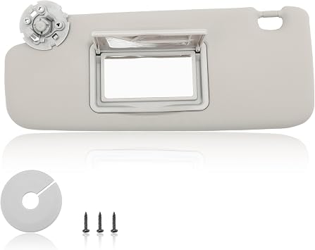 EKLN Sun Visor Left Driver Side LH with Mirror, Fit for 2011-2019 Chevy Cruze, Replaces OE# 95034256, 84126657, Color Gray Left Driver Side
