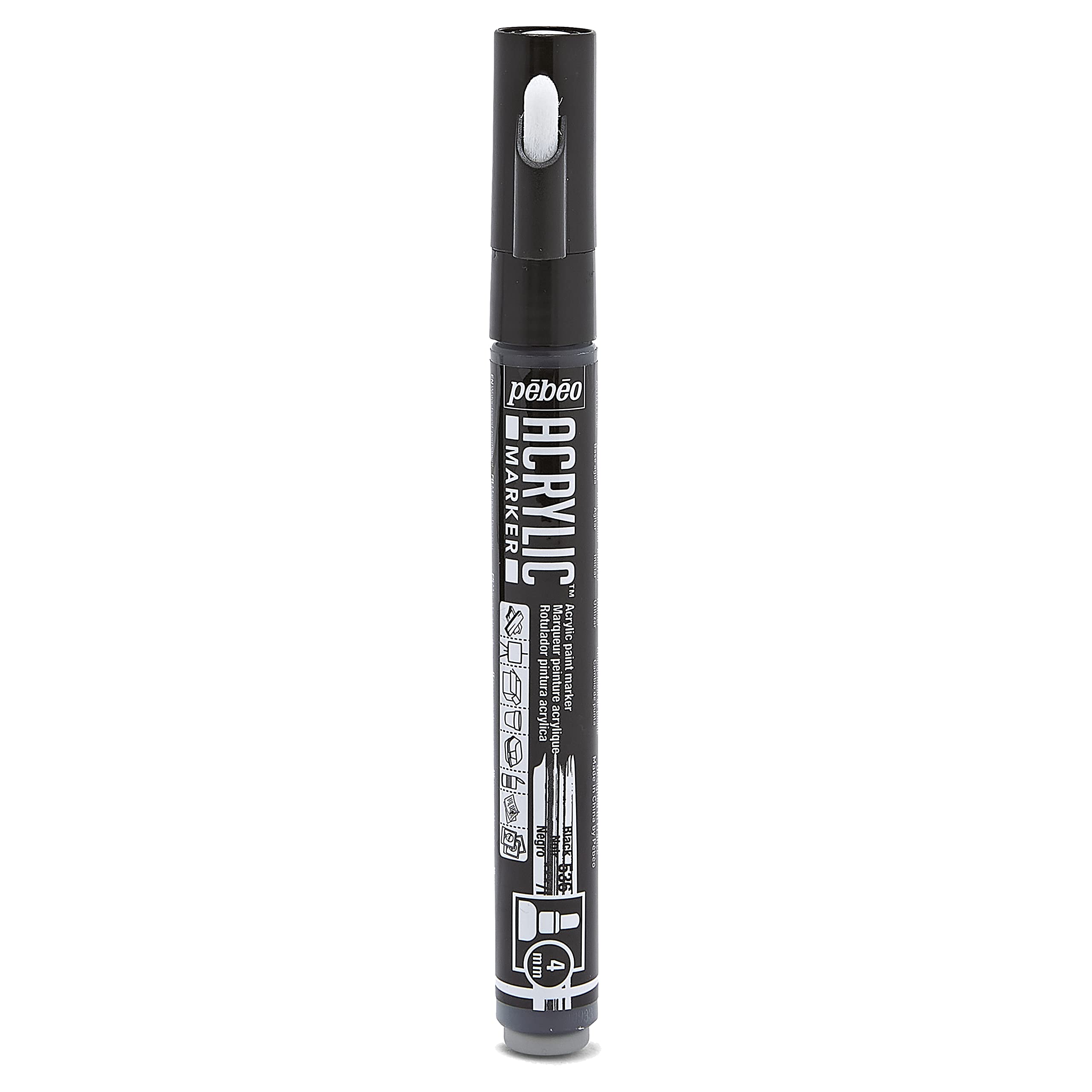 Pebeo 205836 Akrilik Bazlı Çok Amaçlı Markör, 4MM