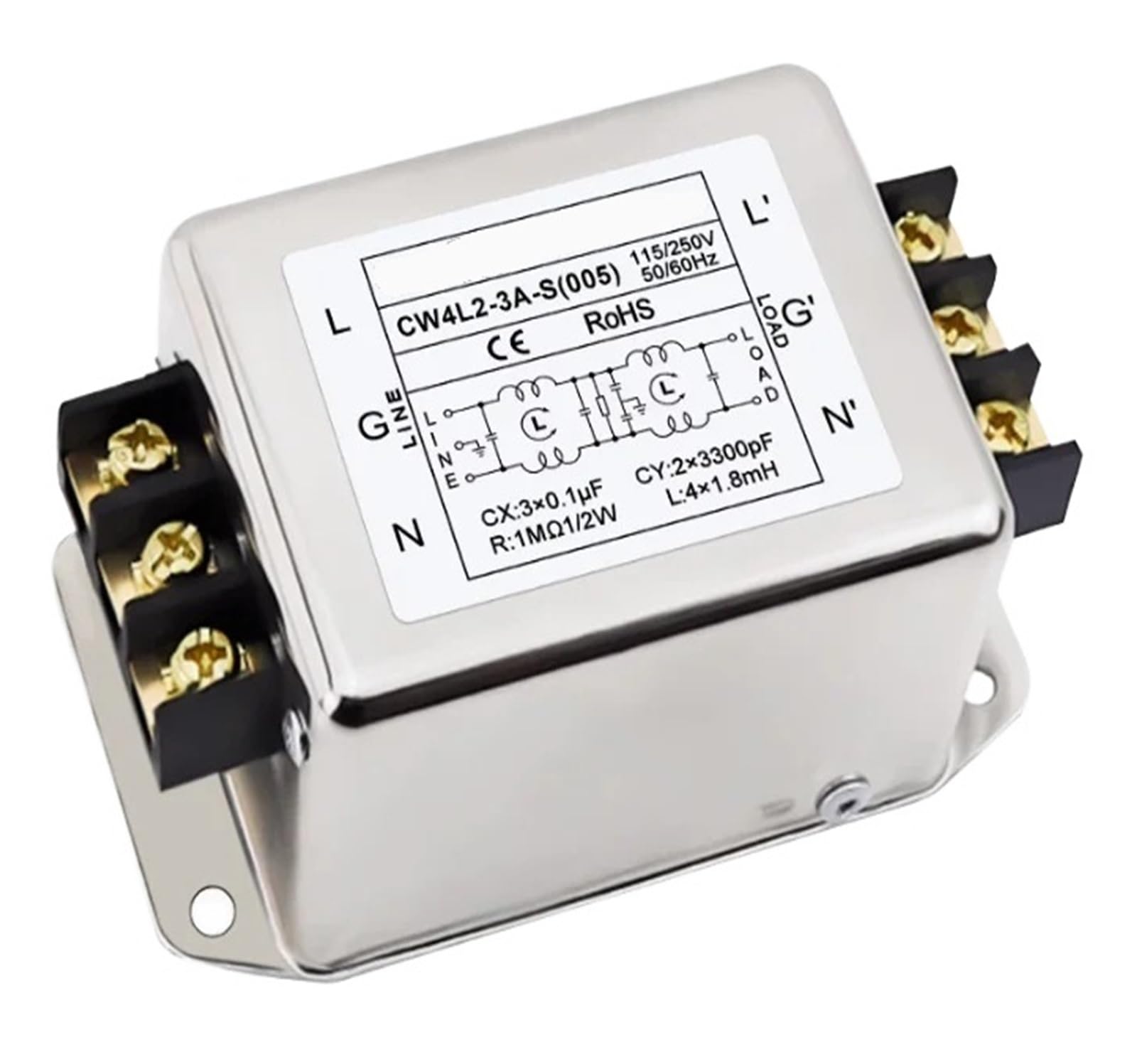 MBPAIHOP Single phase power filter CW4L2-3A-S (005) 3A to 35A terminal 220v AC power anti-interference harmonic purifier