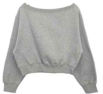 Amazon.co.jp: オフショルダー スウェット レディース