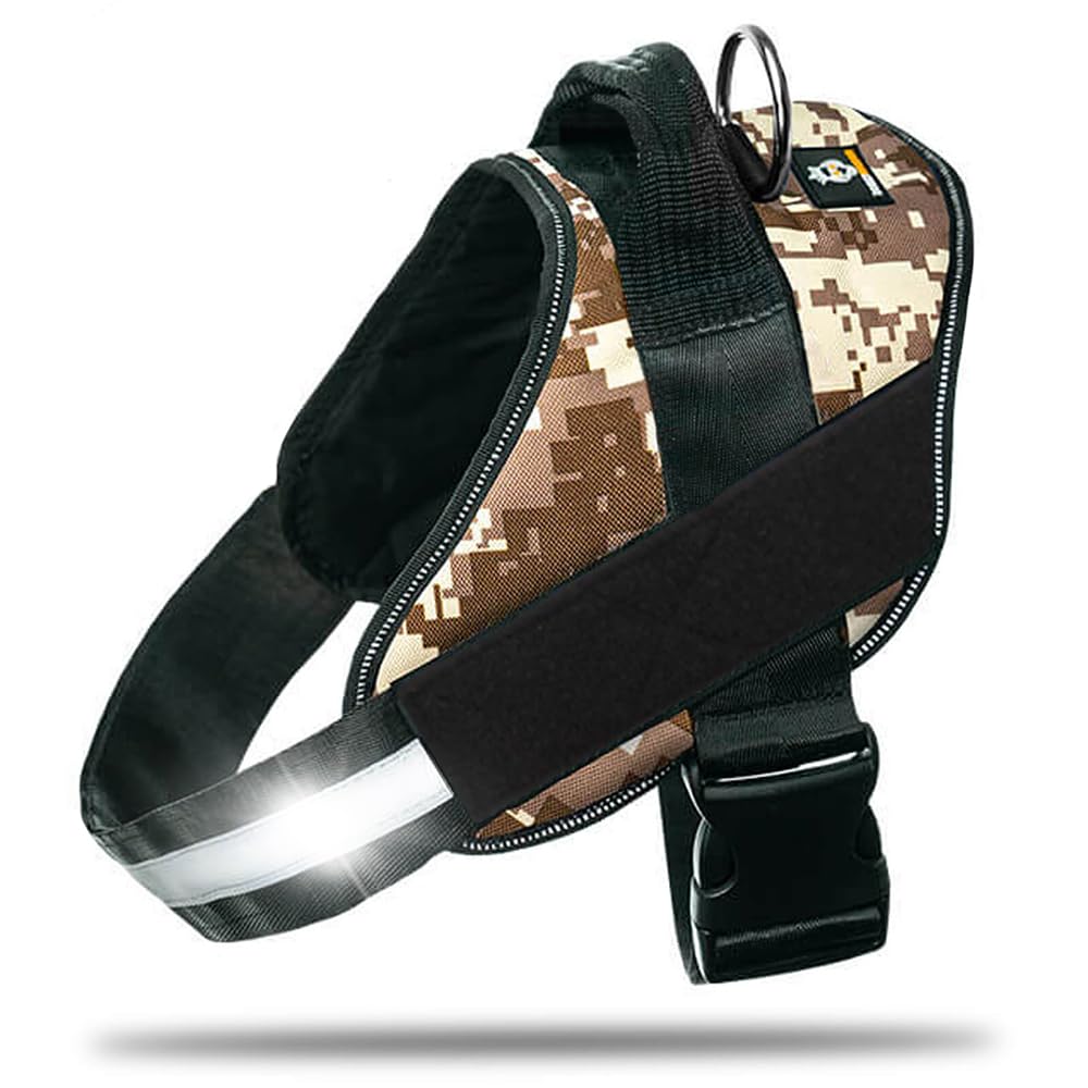 DOGGYKINGDOM Non Pull Dog Harness with Patch Panels and Handle, Adjustable, Reflective, No Choke, Heavy Duty Easy On Service Dog Vest Harnesses for