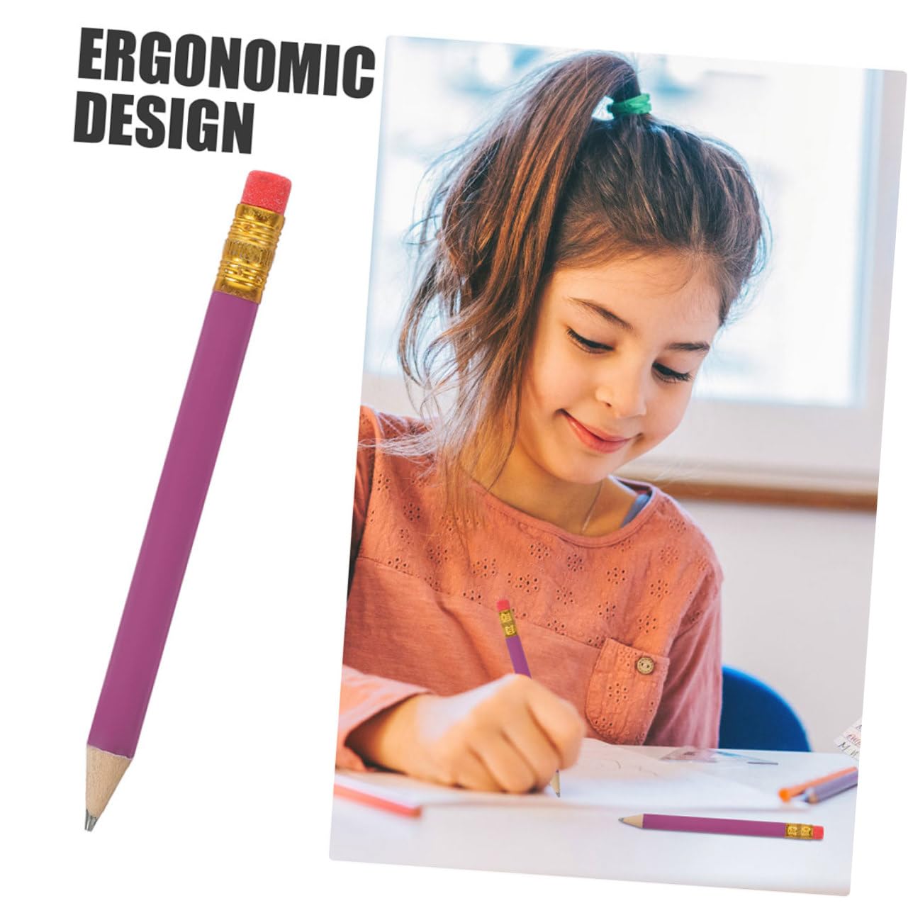 144 Matite Corte in Legno Hb per Disegno e Scrittura, Sicure e Comode da Impugnare, per Studenti e Insegnanti a Scuola
