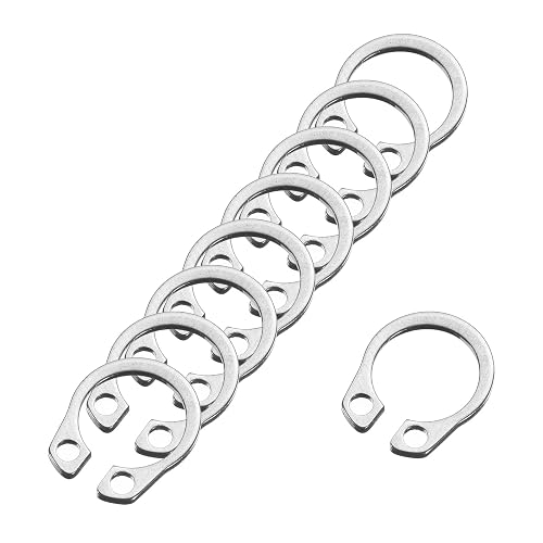uxcell 30 Pcs External Retaining Rings, 11mm 304 Stainless Steel External Circlip Snap Rings Round Wire Snap Rings for Valves Electrical Appliances, Silver