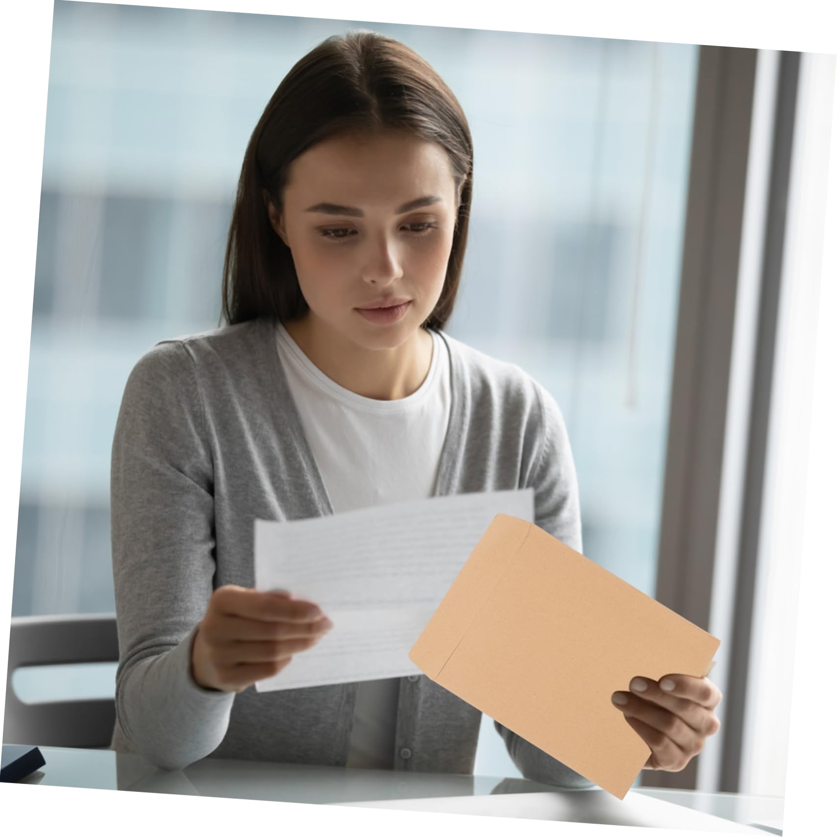 Parliky 25pcs Transparent Kraft Paper Magazine File Holder Clear Envelope Pouch Legal Envelope Mini Envelopes for Money Message Envelope Wedding Invites Document Envelope Film Photo A5